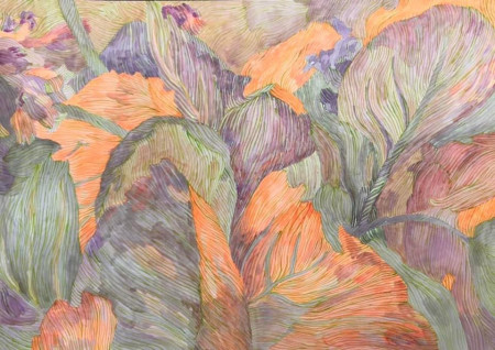 Bergenia I., 2022, akryl na papíře