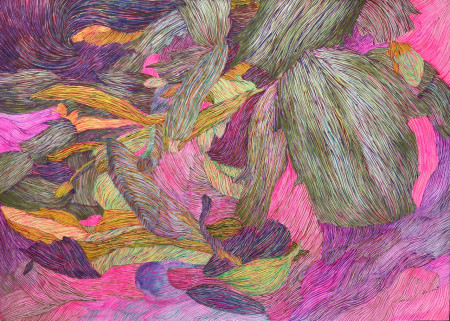 Nekonečná frekvence, 2022, akryl na papíře, 60 x 42 cm