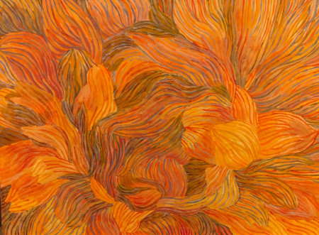 Měsíček, 2026, akryl na papíře, 40 x 30 cm